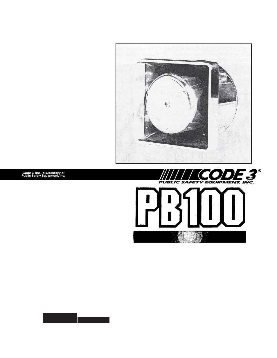 Code 3 PB100B/PB100C Bumper-Mount Speaker User Manual | 8 pages