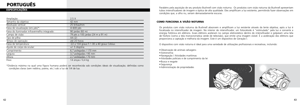 Português | Bushnell 26-0100 User Manual | Page 23 / 27