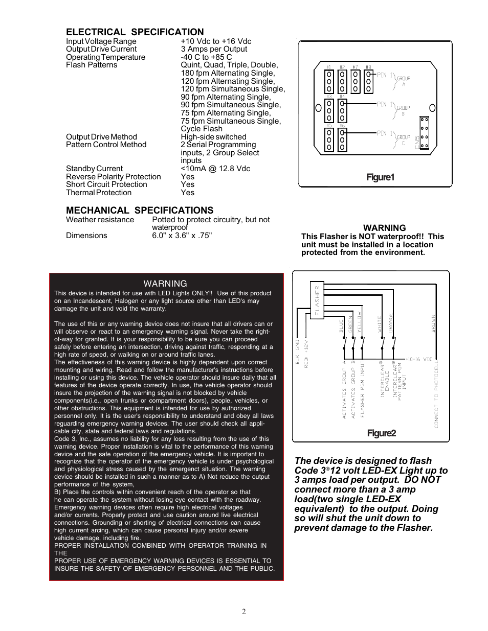 Code 3 PSE LED F12 LED Output Flashers User Manual | Page 2 / 8