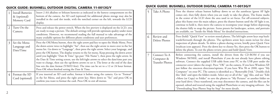 Bushnell 11-0013G User Manual | Page 4 / 15