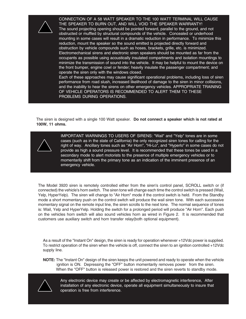 Siren operation | Code 3 Remote Compact Siren User Manual | Page 5 / 10