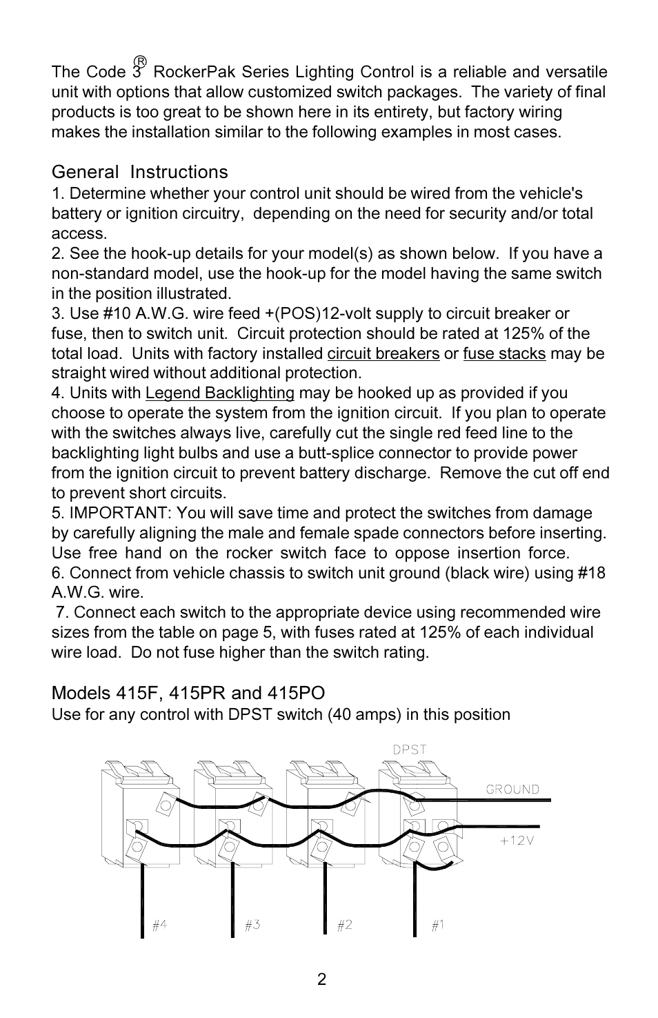 Code 3 RockerPak 410, 416, 426 User Manual | Page 10 / 20