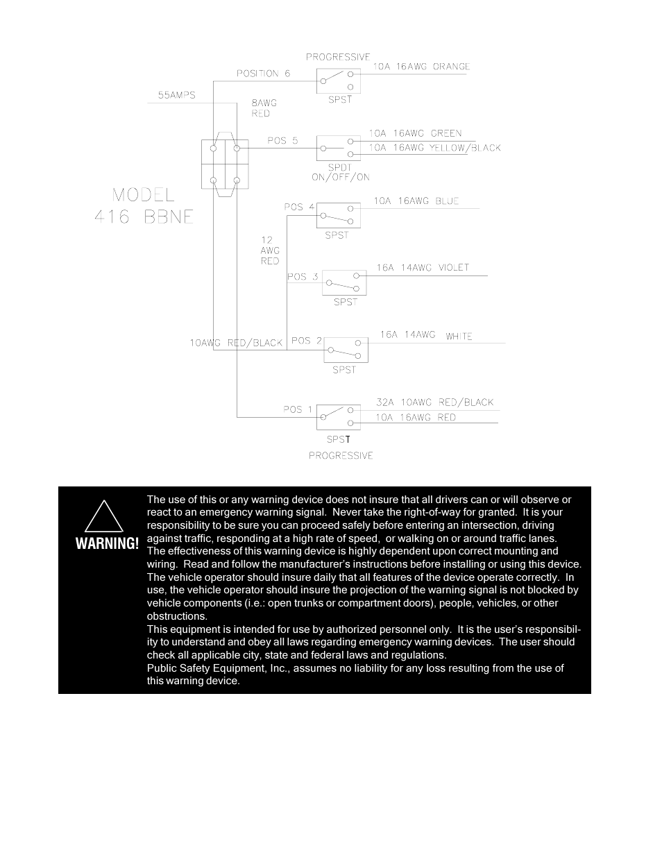 Warning | Code 3 RockerPak 410, 416, 426 User Manual | Page 18 / 20