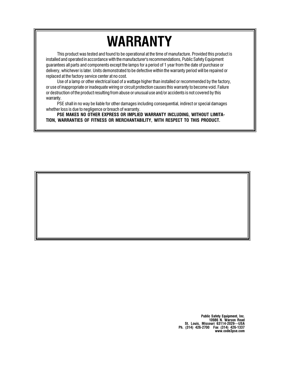Warranty, Product returns | Code 3 RockerPak 410, 416, 426 User Manual | Page 8 / 20