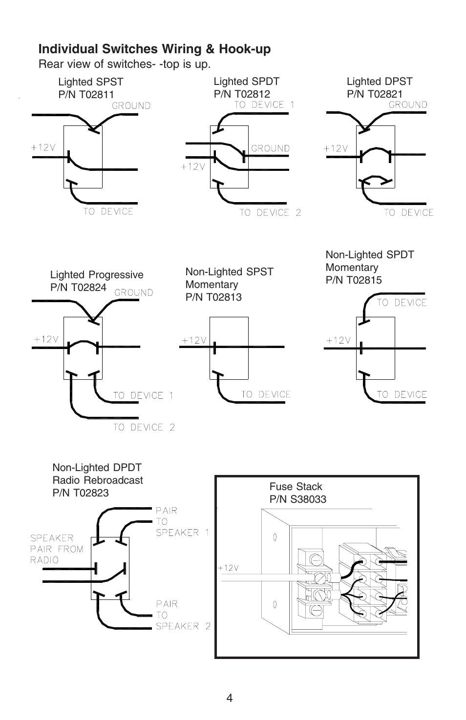 Individual switches wiring & hook-up | Code 3 RockerPak 415 User Manual | Page 4 / 8