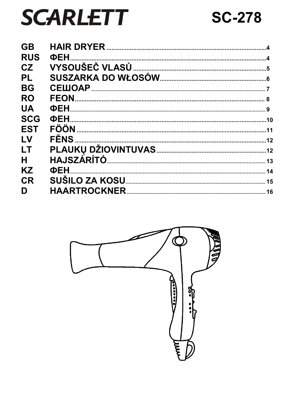 Scarlett SC-278 User Manual | 17 pages