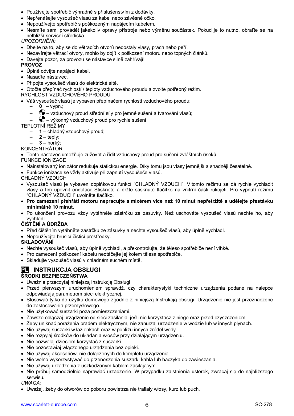 Scarlett SC-278 User Manual | Page 6 / 17