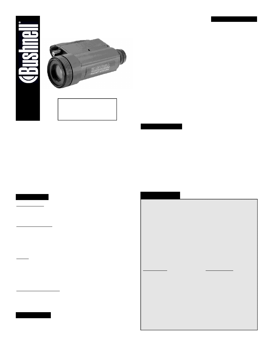 Bushnell 06-1729/03-01 User Manual | 1 page