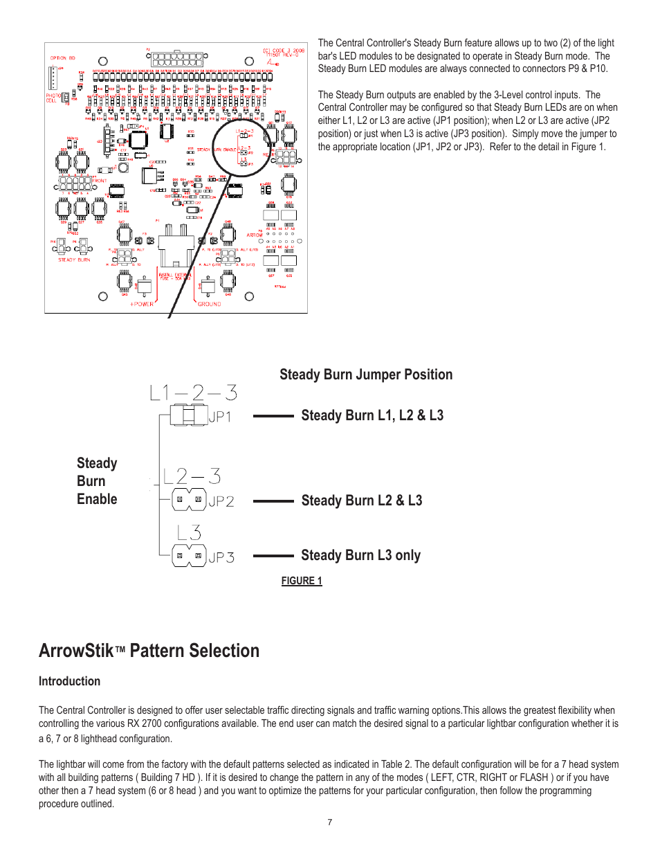 Arrowstik, Pattern selection | Code 3 RX 2700CC User Manual | Page 7 / 16