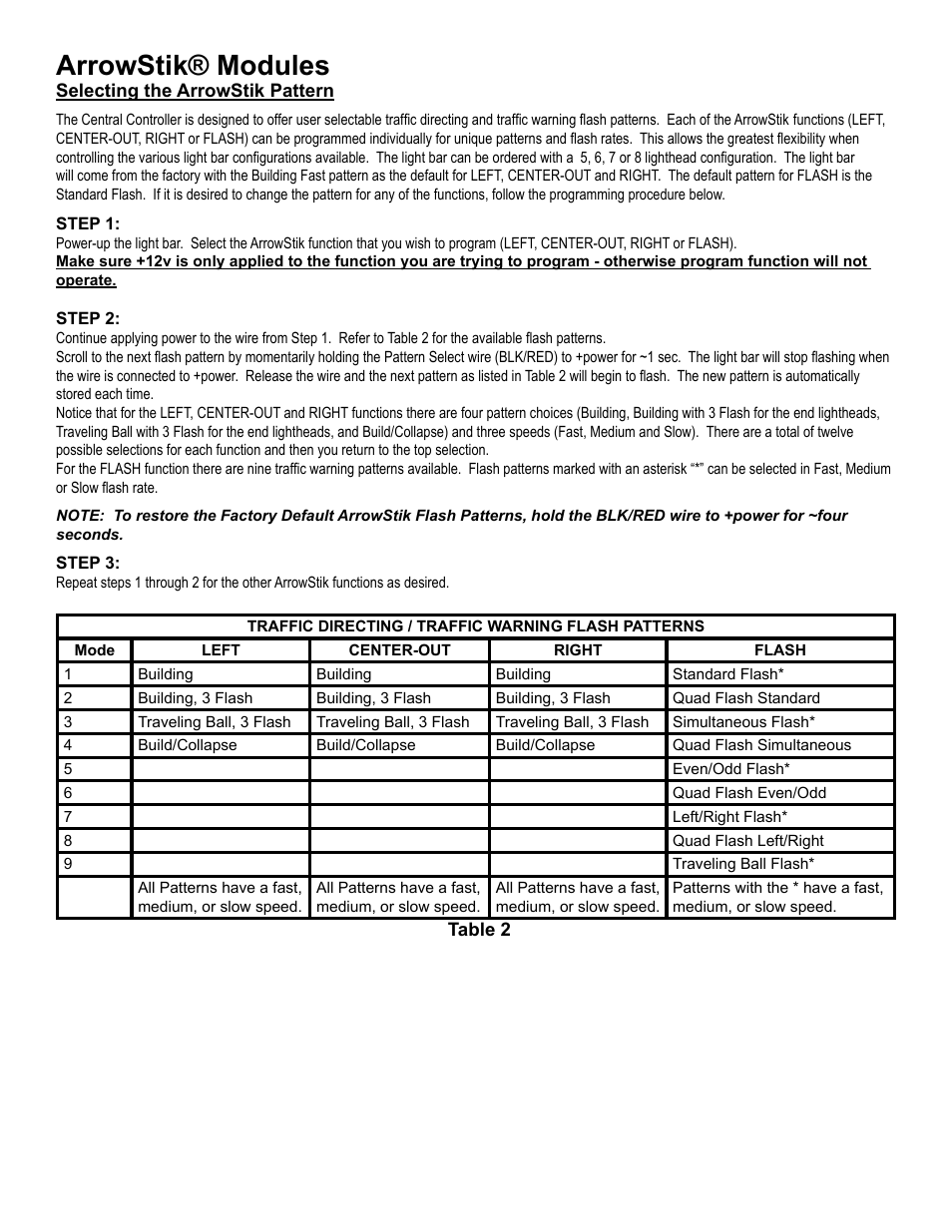 Arrowstik® modules | Code 3 Solex User Manual | Page 7 / 12