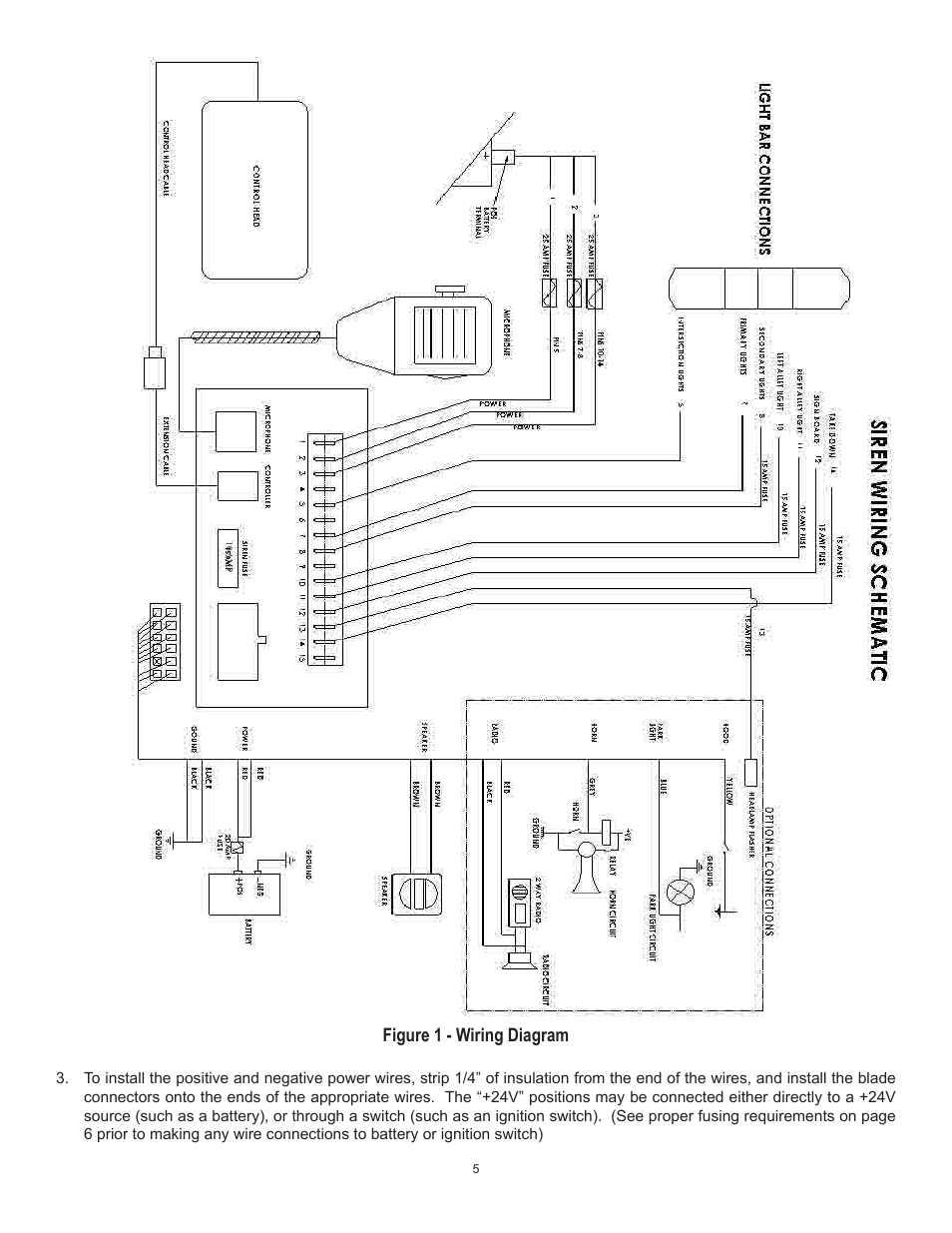 Figure 1 - wiring diagram | Code 3 Sprinter 24 Volt User Manual | Page 5 / 20