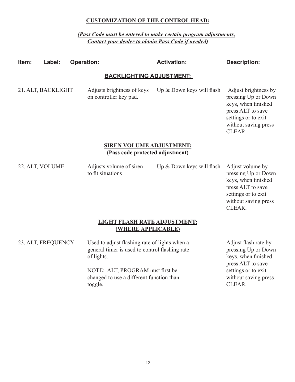 Code 3 Sprinter User Manual | Page 12 / 20