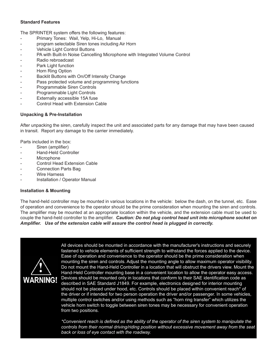 Code 3 Sprinter User Manual | Page 3 / 20