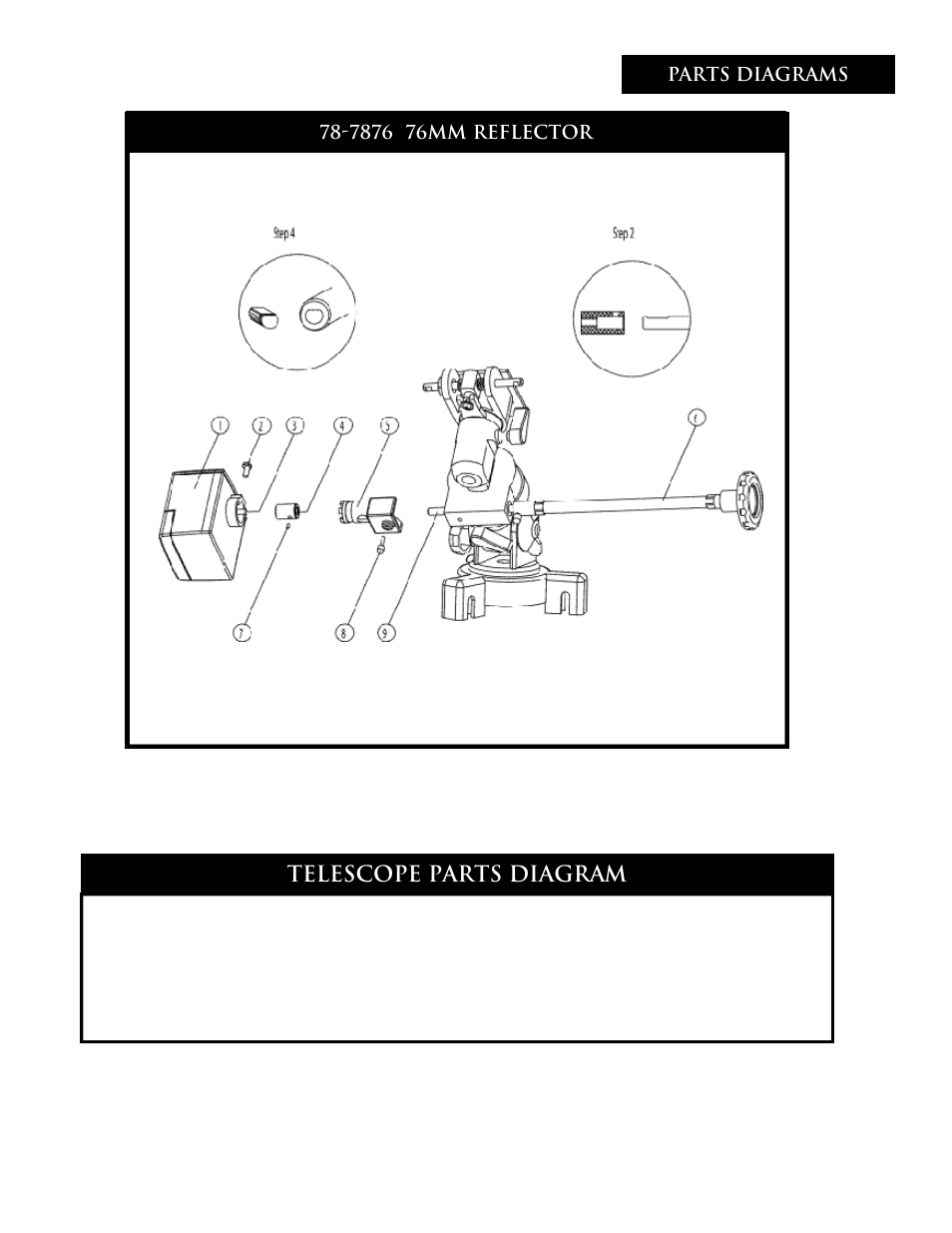Telescope parts diagram | Bushnell NORTH STAR 78-7876 User Manual | Page 11 / 16