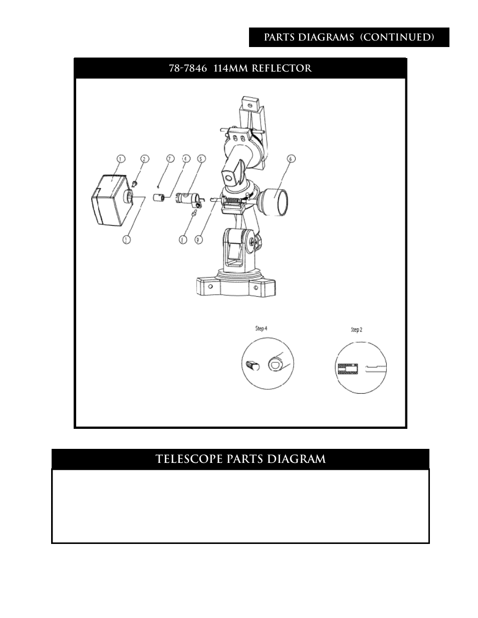 Telescope parts diagram | Bushnell NORTH STAR 78-7876 User Manual | Page 12 / 16