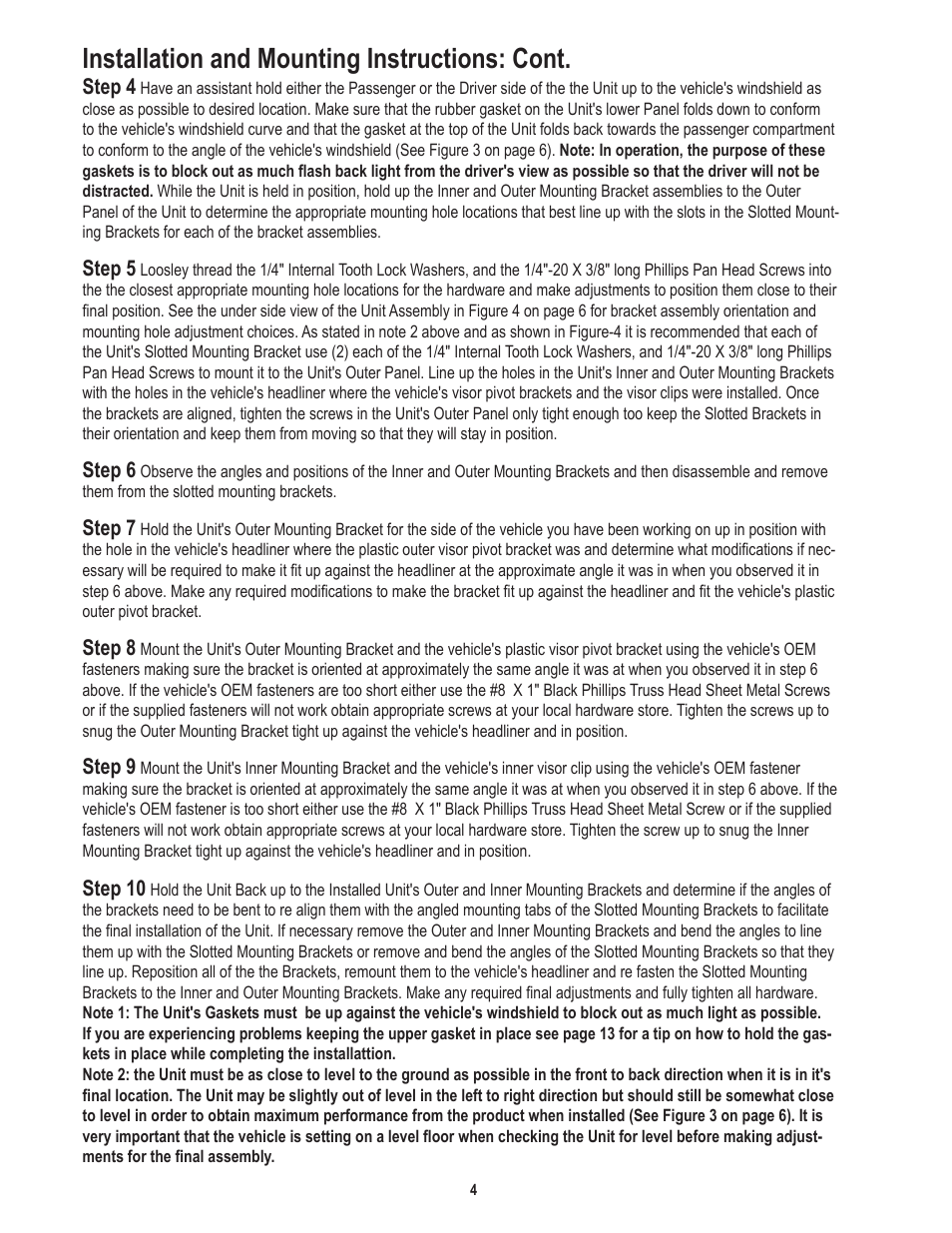 Installation and mounting instructions: cont | Code 3 SuperVisor U User Manual | Page 4 / 16