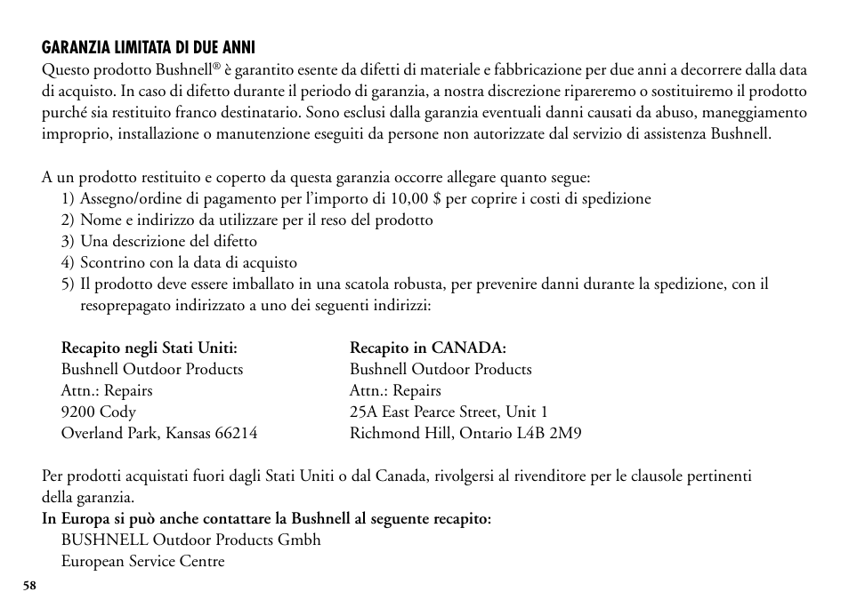 Bushnell 202206 User Manual | Page 60 / 76