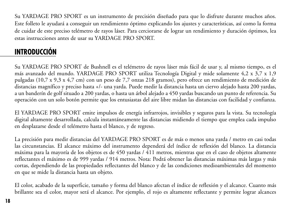 Introducción | Bushnell 201916 201921C User Manual | Page 20 / 52