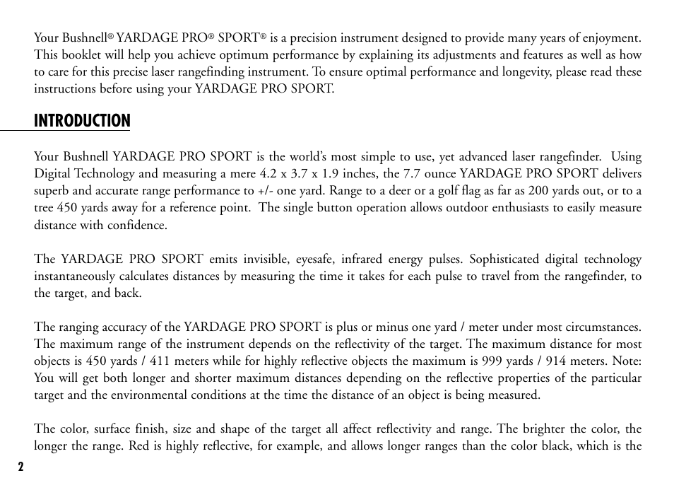 Introduction | Bushnell 201916 201921C User Manual | Page 4 / 52