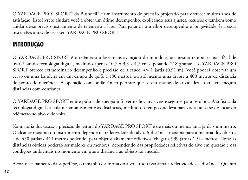 Introdução | Bushnell 201916 201921C User Manual | Page 44 / 52