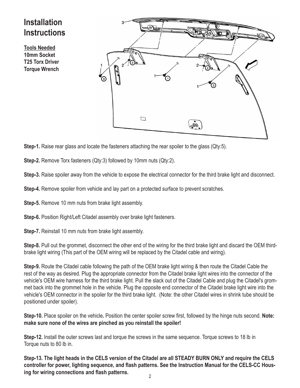 Installation instructions | Code 3 Tahoe Citadel User Manual | Page 2 / 4
