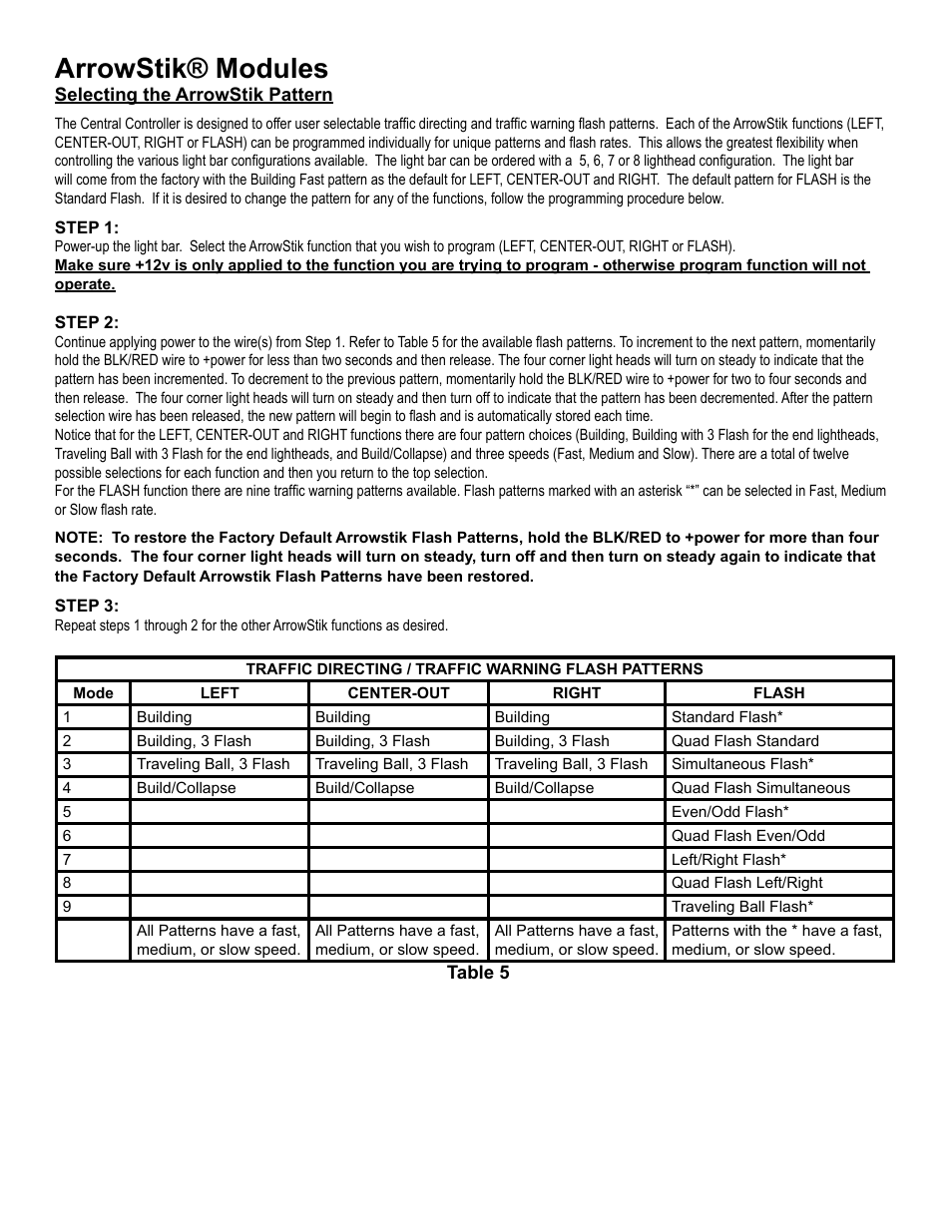 Arrowstik® modules | Code 3 Triumph User Manual | Page 8 / 16