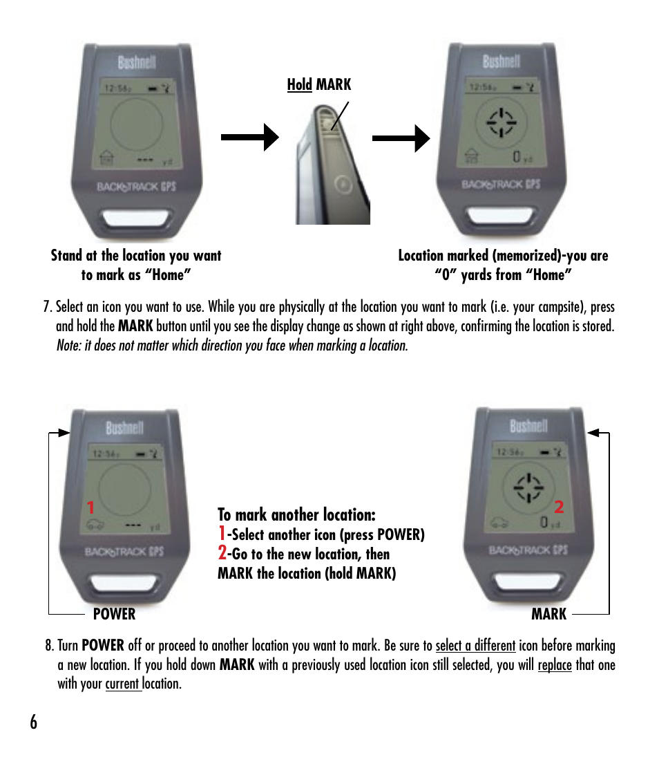 Bushnell BACKTRACK 360200 User Manual | Page 6 / 12