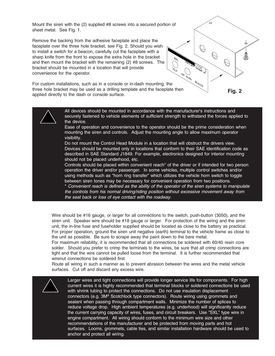 Code 3 Undercover Siren User Manual | Page 3 / 10
