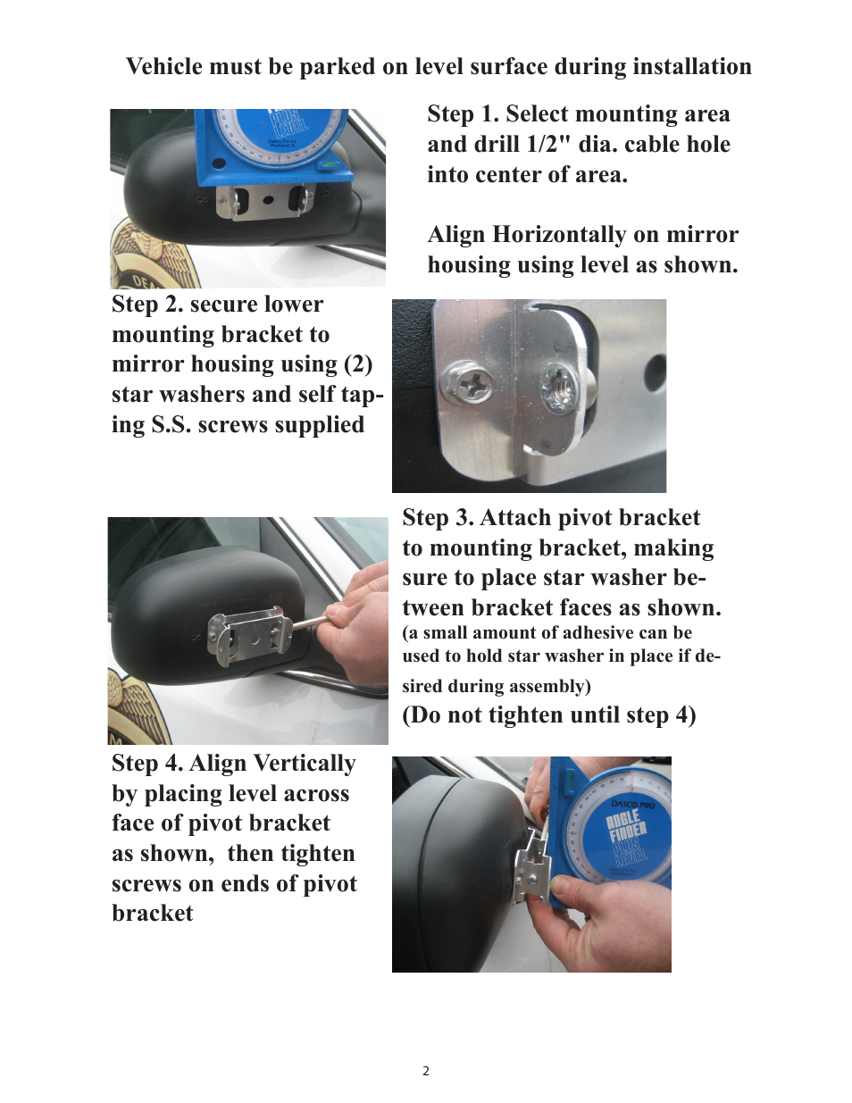 Code 3 Universal Mirror User Manual | Page 2 / 8