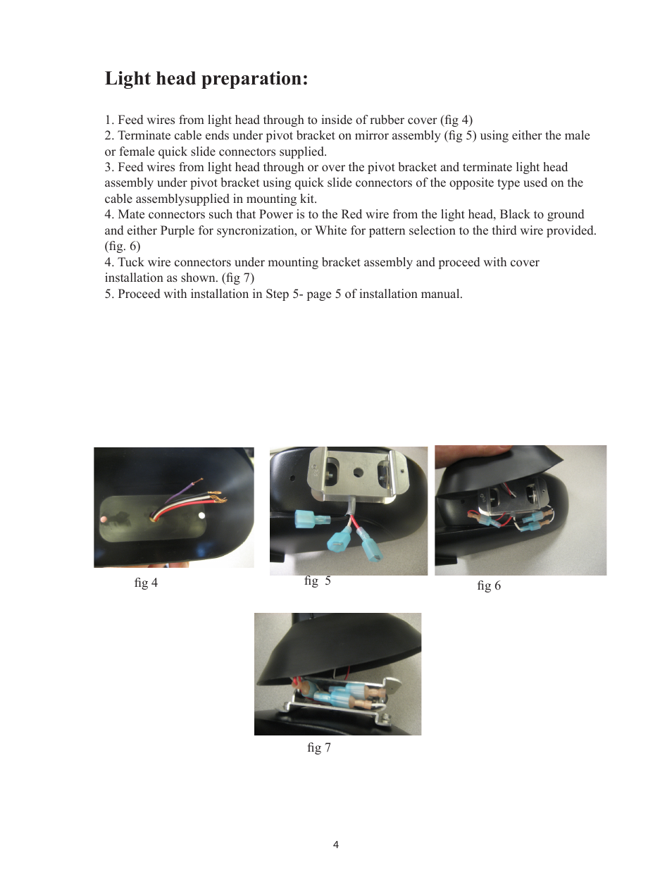 Light head preparation | Code 3 Universal Mirror User Manual | Page 4 / 8