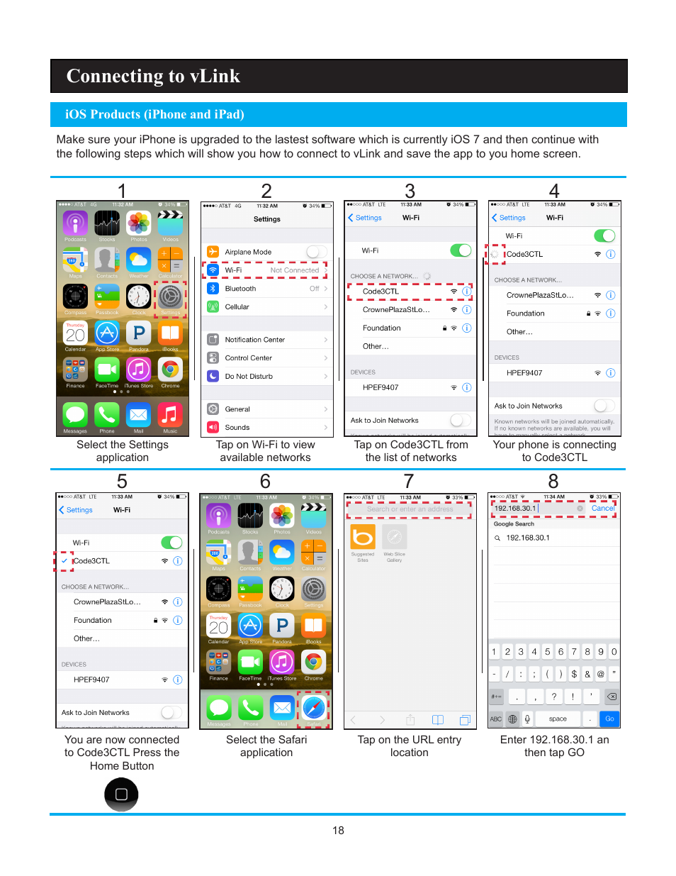 Connecting to vlink | Code 3 vLink User Manual | Page 18 / 30