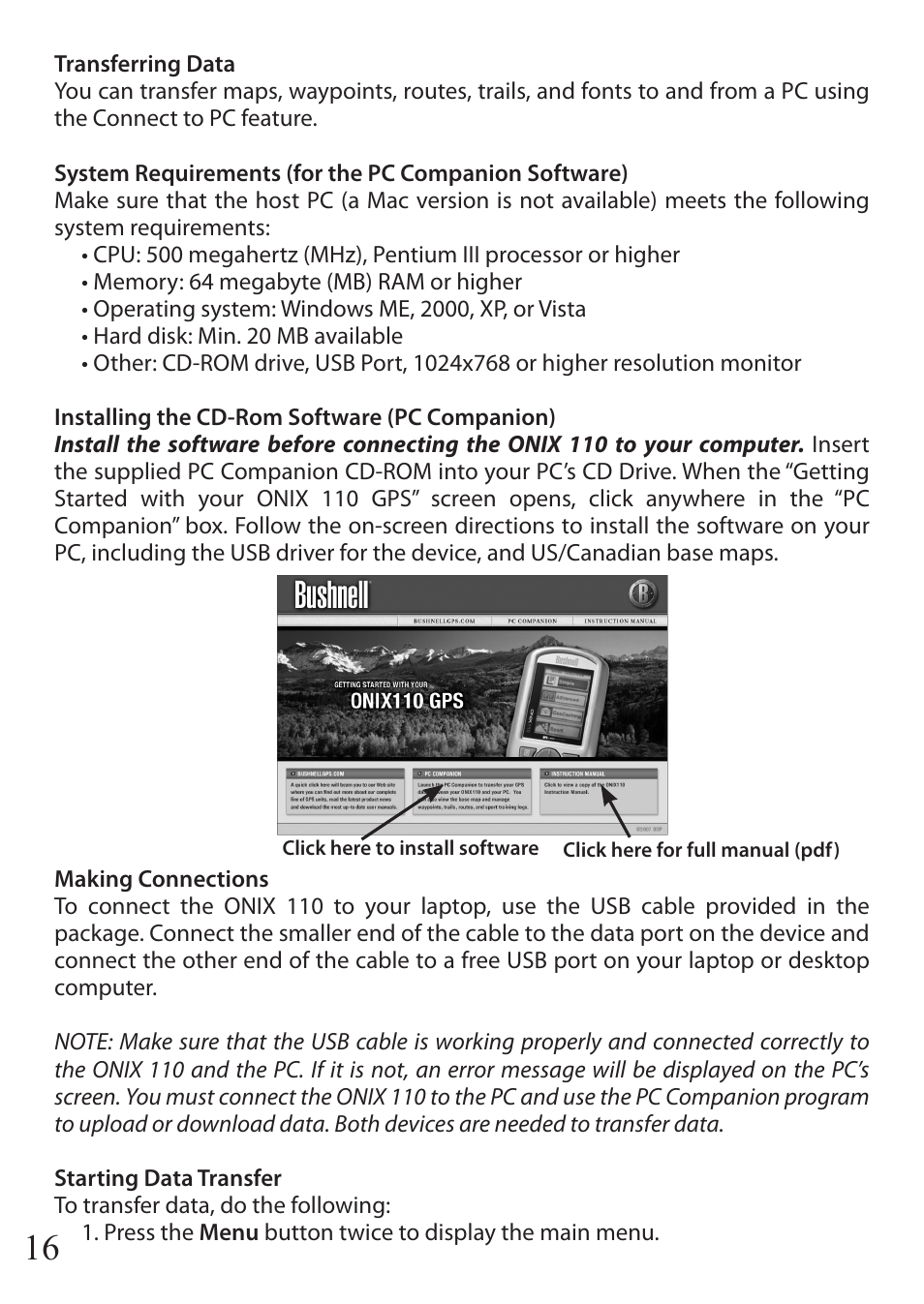 Bushnell ONIX 36-1100 User Manual | Page 16 / 28
