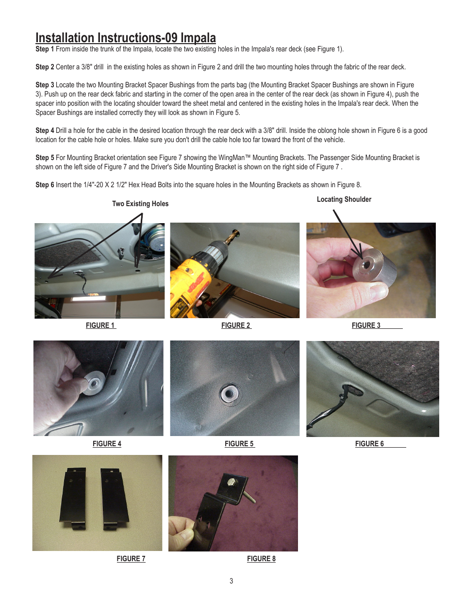 Installation instructions-09 impala | Code 3 WingMan with TriCore for 2009 Chevy Impala User Manual | Page 3 / 8