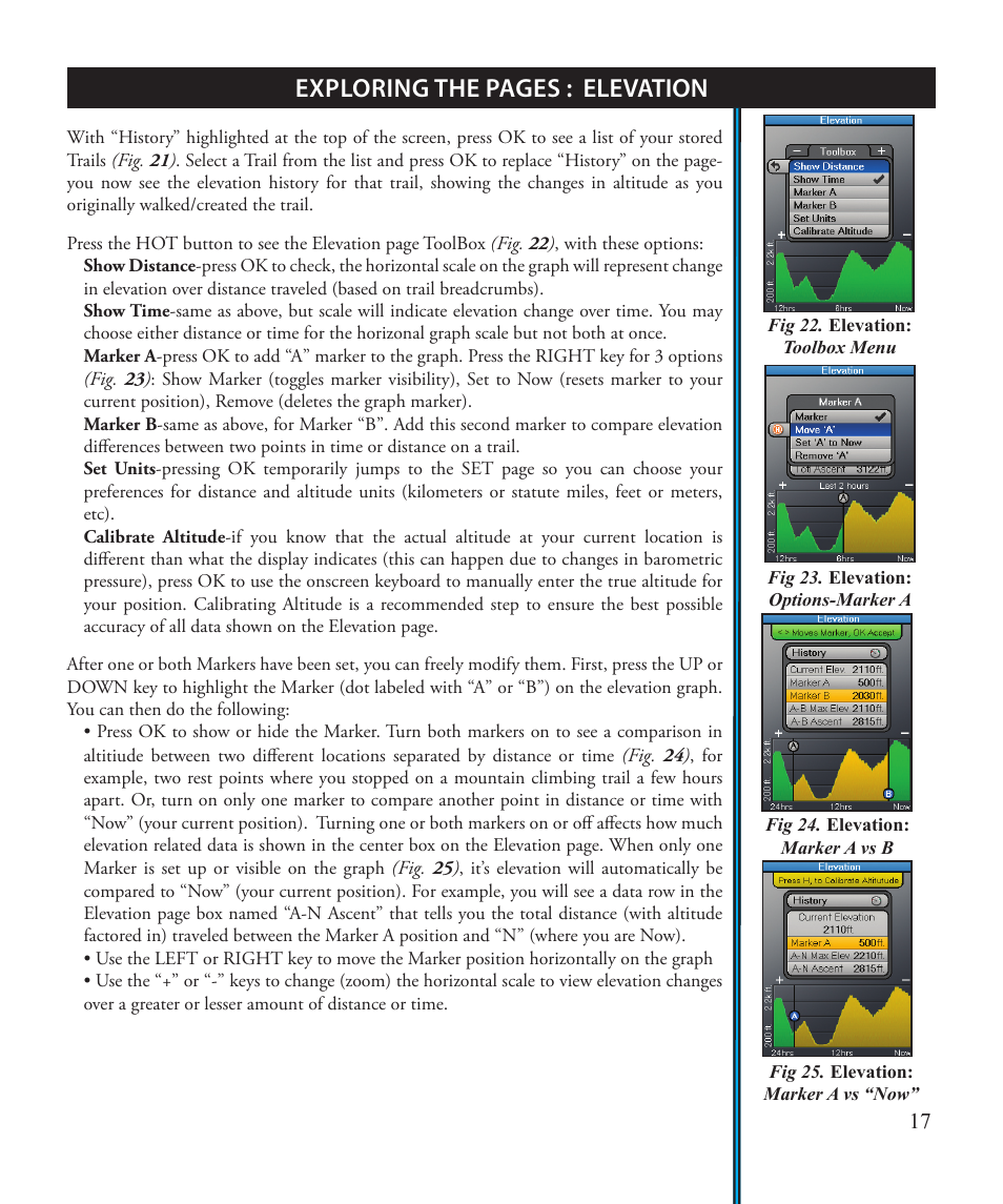 Exploring the pages : elevation | Bushnell ONIX 363500 User Manual | Page 17 / 28