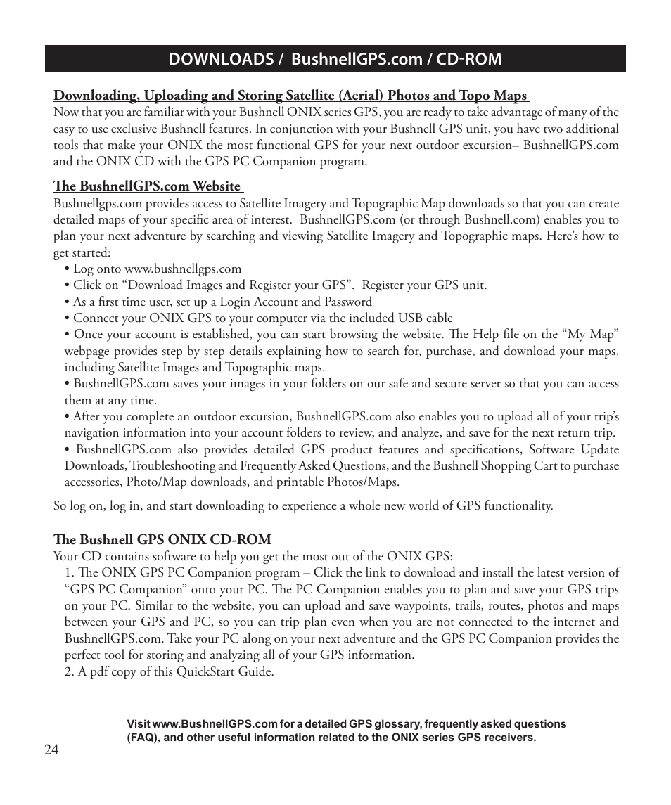 Bushnell ONIX 363500 User Manual | Page 24 / 28