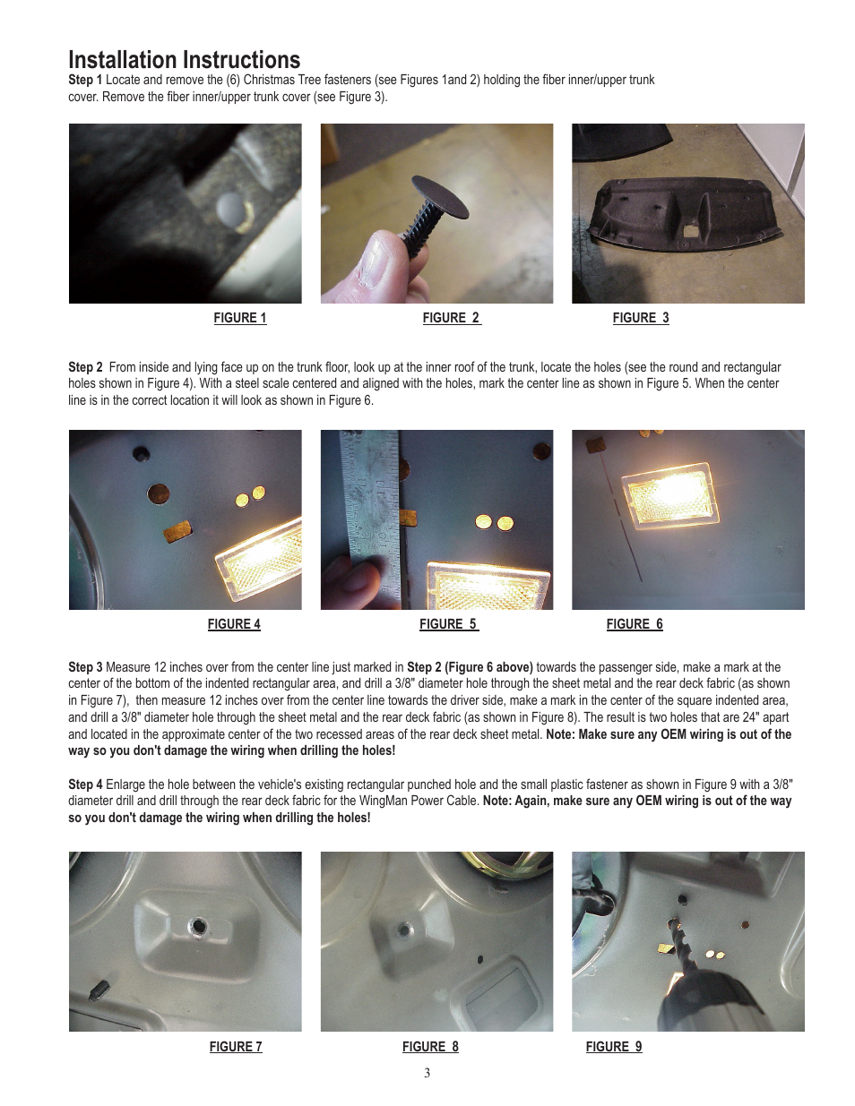 Installation instructions | Code 3 WingMan with TriCore for Dodge Charger User Manual | Page 3 / 8
