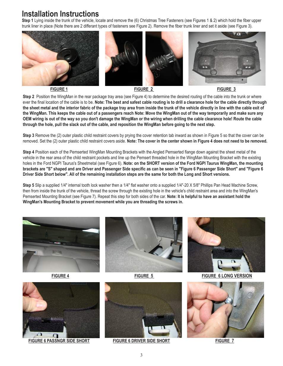 Installation instructions | Code 3 Wingman with TriCore/Torus for 2011 Ford PI User Manual | Page 3 / 8