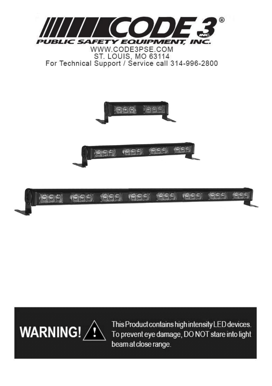 Code 3 XT3 LED Series User Manual | 3 pages