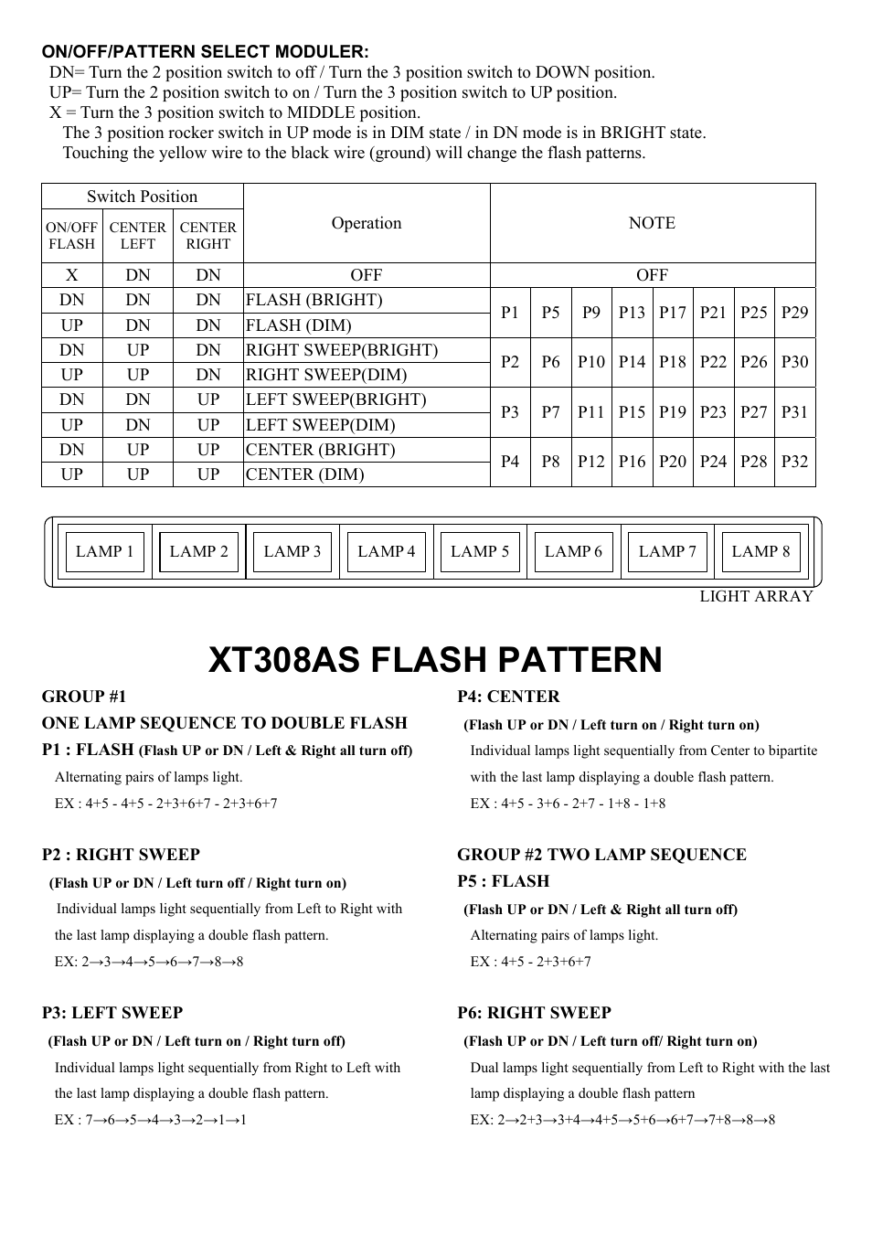 Xt308as flash pattern | Code 3 XT308 User Manual | Page 3 / 7