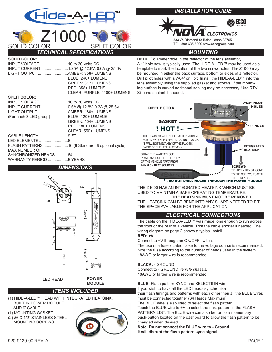 Code 3 Zenith User Manual | 2 pages