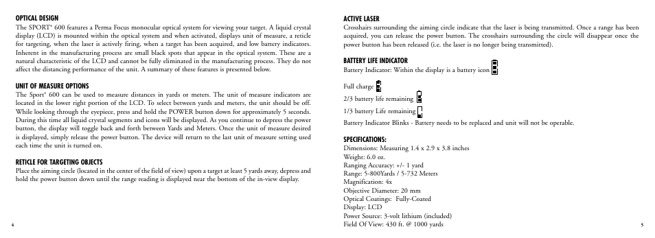 Bushnell Sport 202201 User Manual | Page 4 / 27