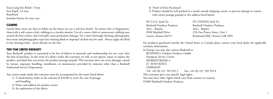 Bushnell Sport 202201 User Manual | Page 5 / 27