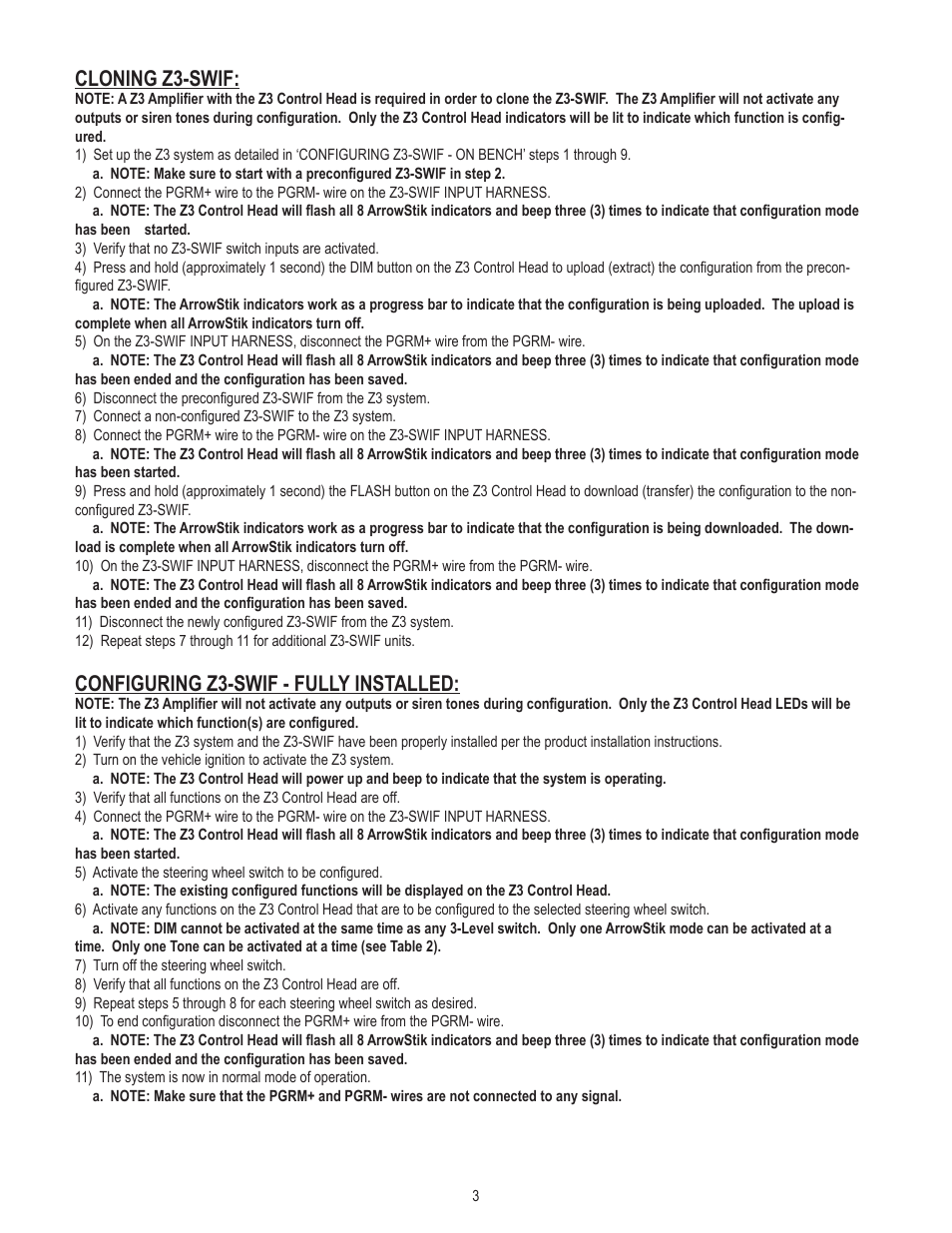 Cloning z3-swif, Configuring z3-swif - fully installed | Code 3 Z3 SWIF User Manual | Page 3 / 4