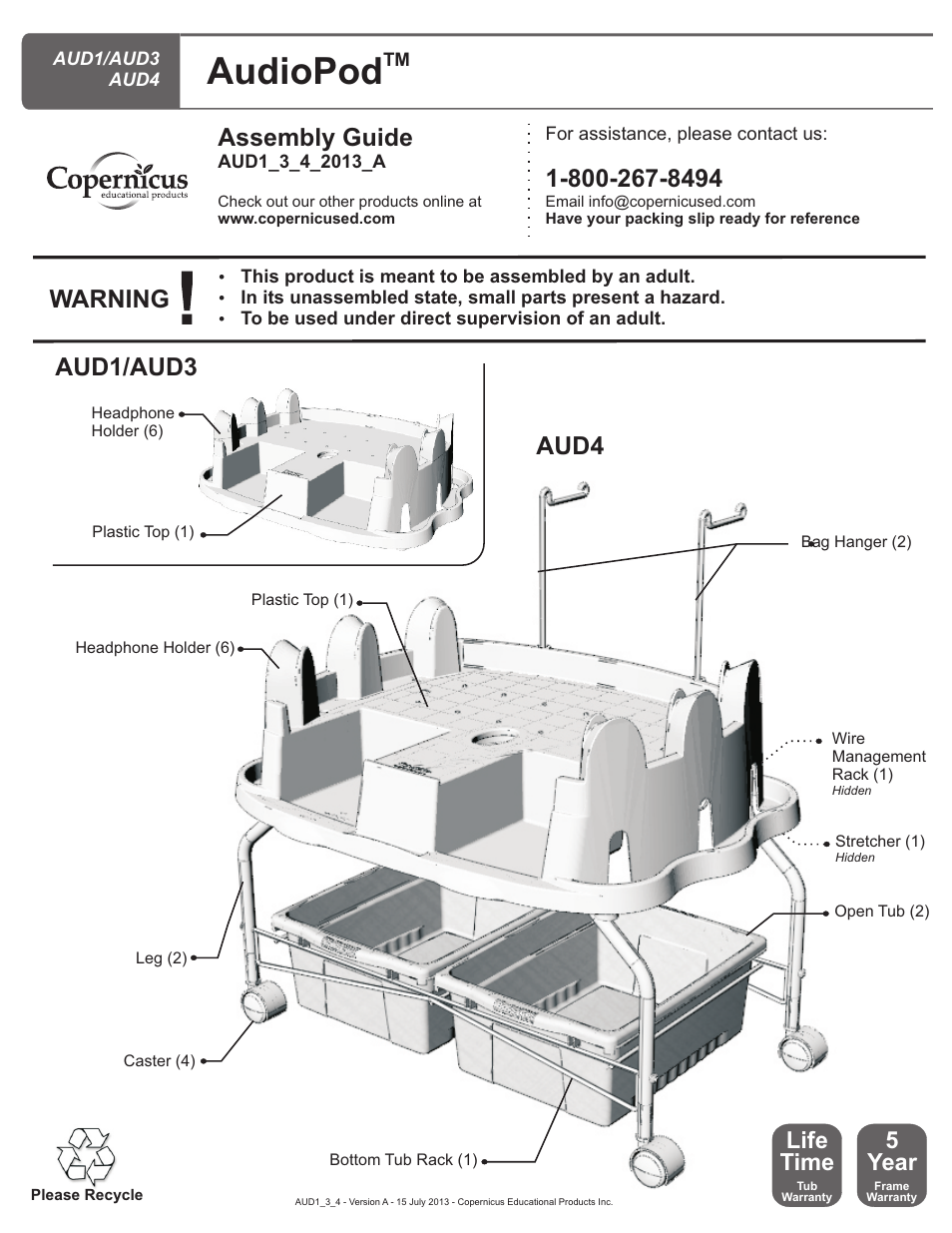 Copernicus AUD4 User Manual | 9 pages