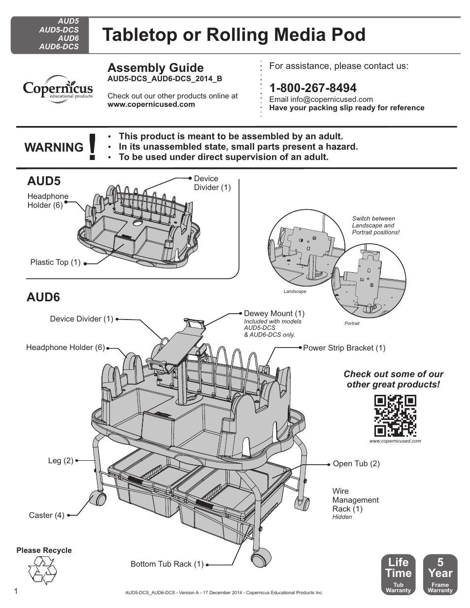Copernicus AUD6-DCS User Manual | 13 pages