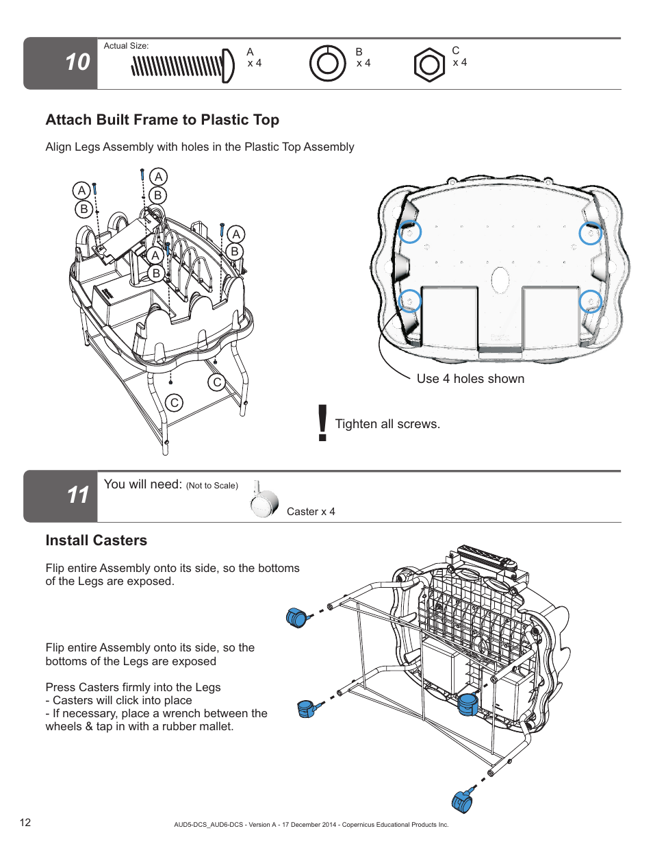 Step 11,12 | Copernicus AUD6-DCS User Manual | Page 11 / 13