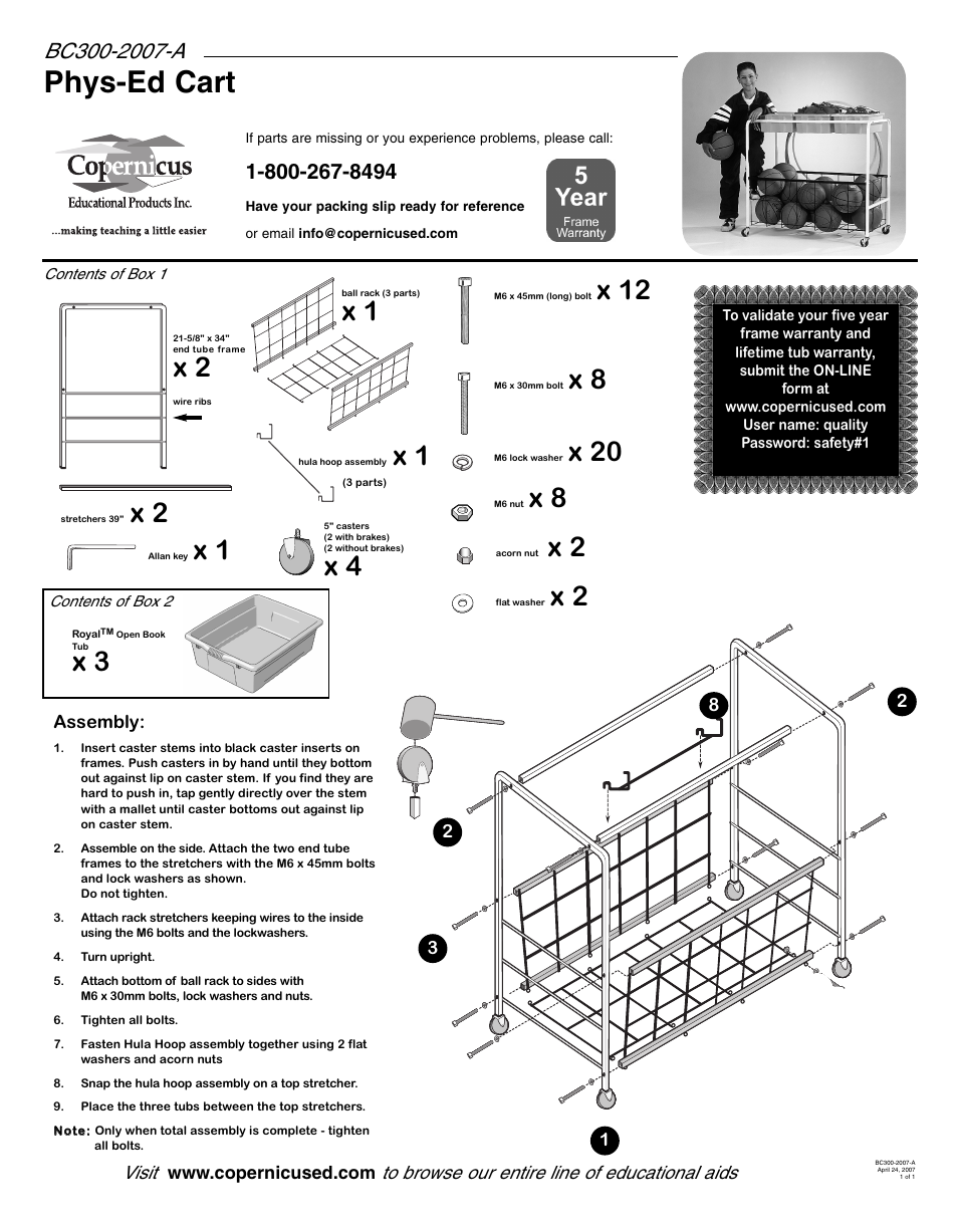 Copernicus BC300 User Manual | 1 page