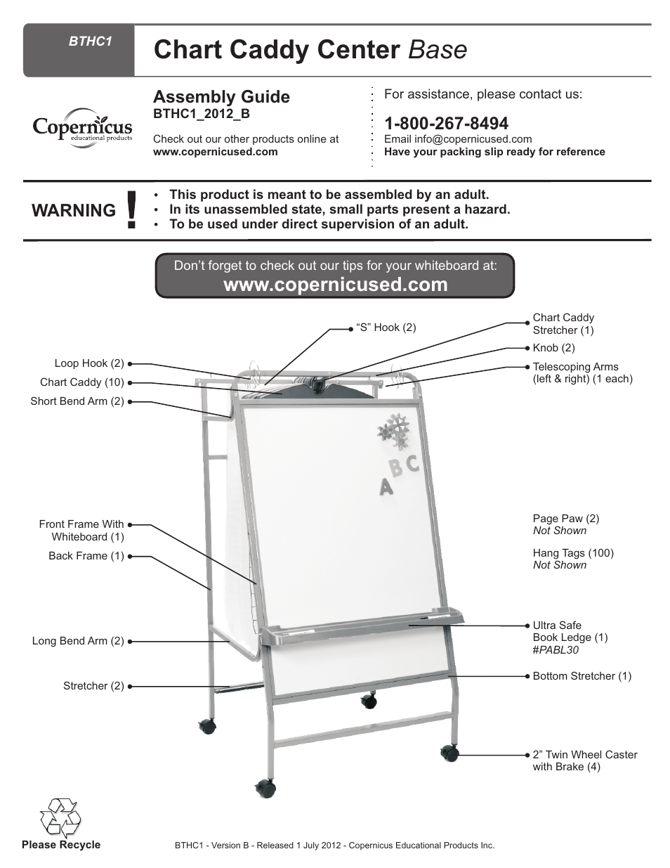 Copernicus BTHC1 User Manual | 9 pages