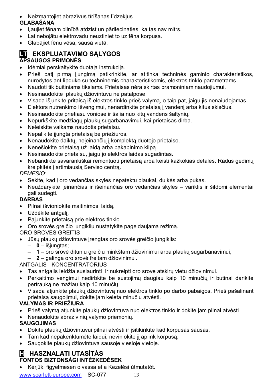 Scarlett SC-077 User Manual | Page 13 / 17