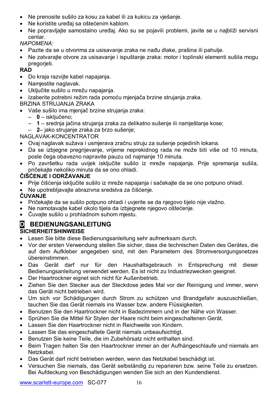 Scarlett SC-077 User Manual | Page 16 / 17